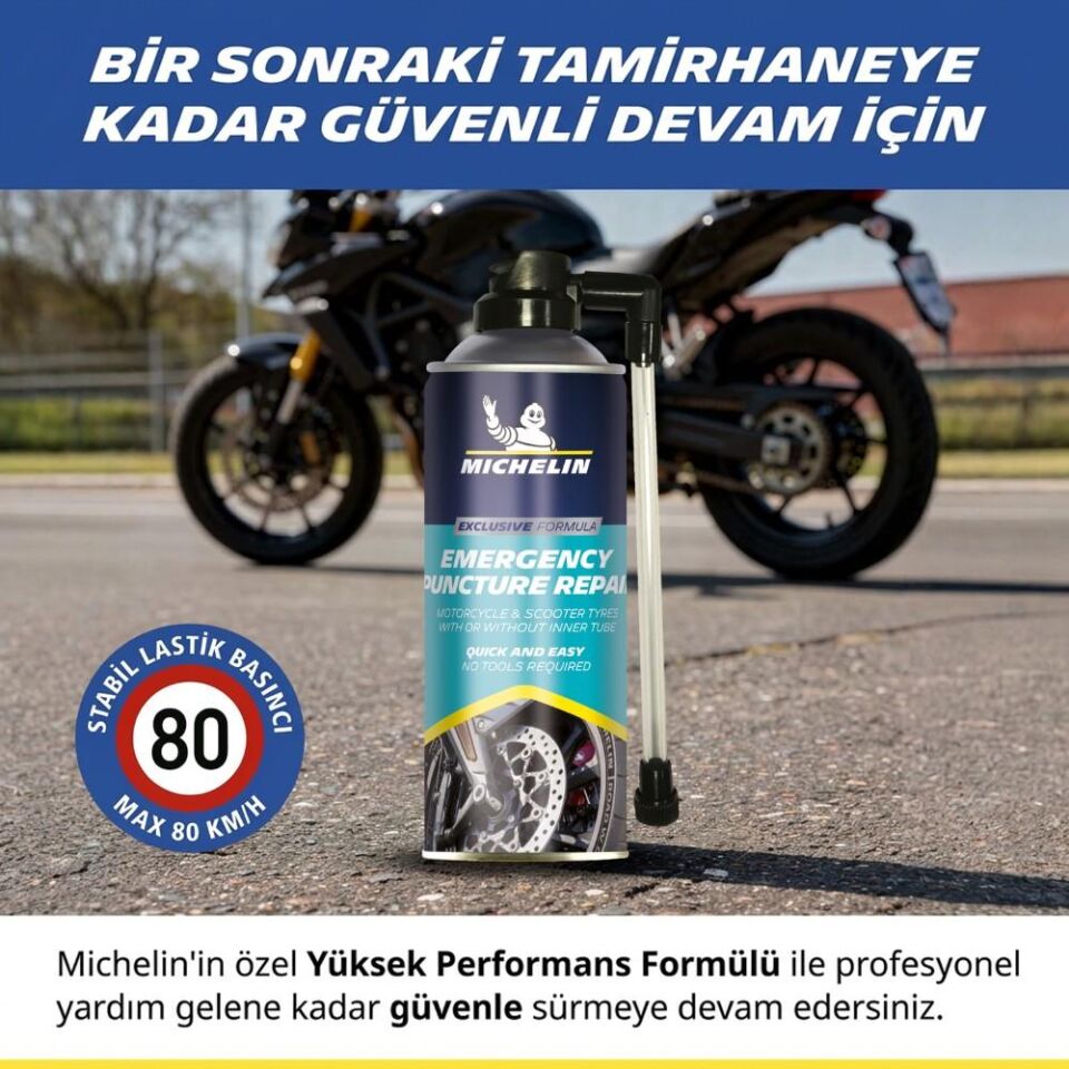 Michelin MC35119 200ml Motosiklet, Scooter Acil Lastik Tamir Spreyi/Köpüğü