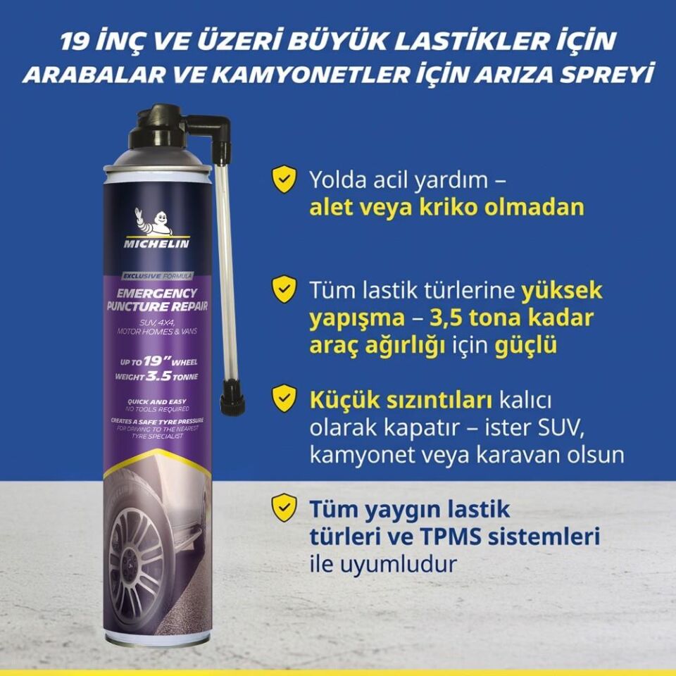 Michelin MC35133 750ml XL Acil Lastik Tamir Spreyi/Köpüğü
