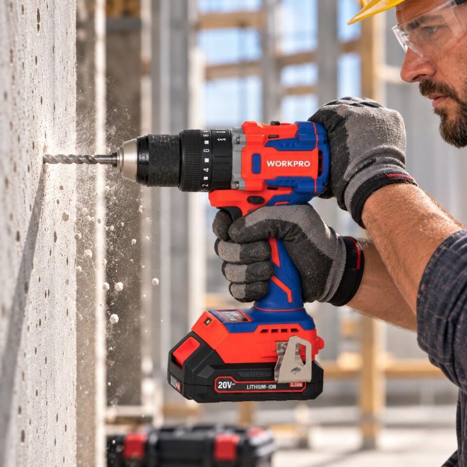 WORKPRO WP390016 20Volt 65Nm. Kömürsüz Profesyonel Şarjlı Darbeli Matkap (Akü Dahil Değildir)