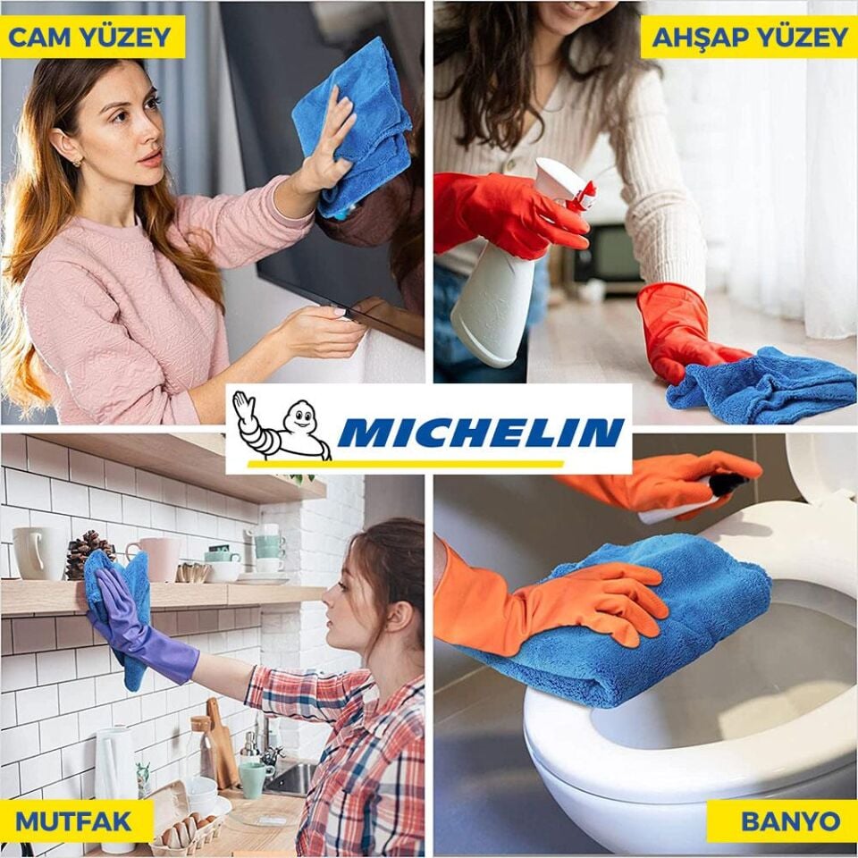 Michelin MC35035 40X30cm Süper Emici Mikrofiber Havlu, 5 Adet