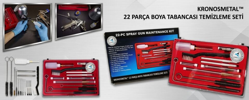 Boya Tabancası Temizleme 22 Parça Seti