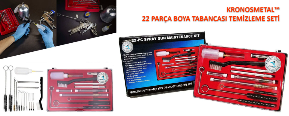 Boya Tabancası Temizleme 22 Parça Seti