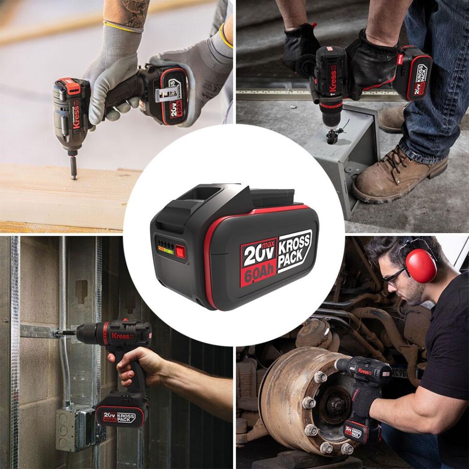 Kress KAB24 20Volt 6.0Ah Li-ion Kross Pack Profesyonel Yedek Akü