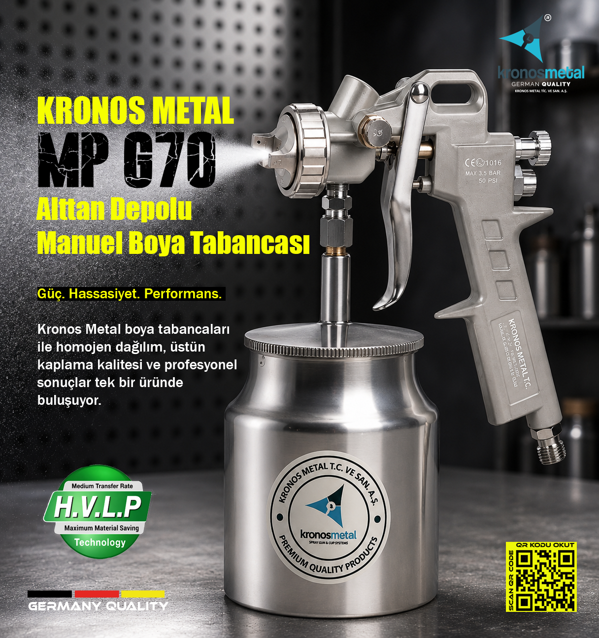 MP 70G Alttan Hazneli Manuel Boya Tabancası