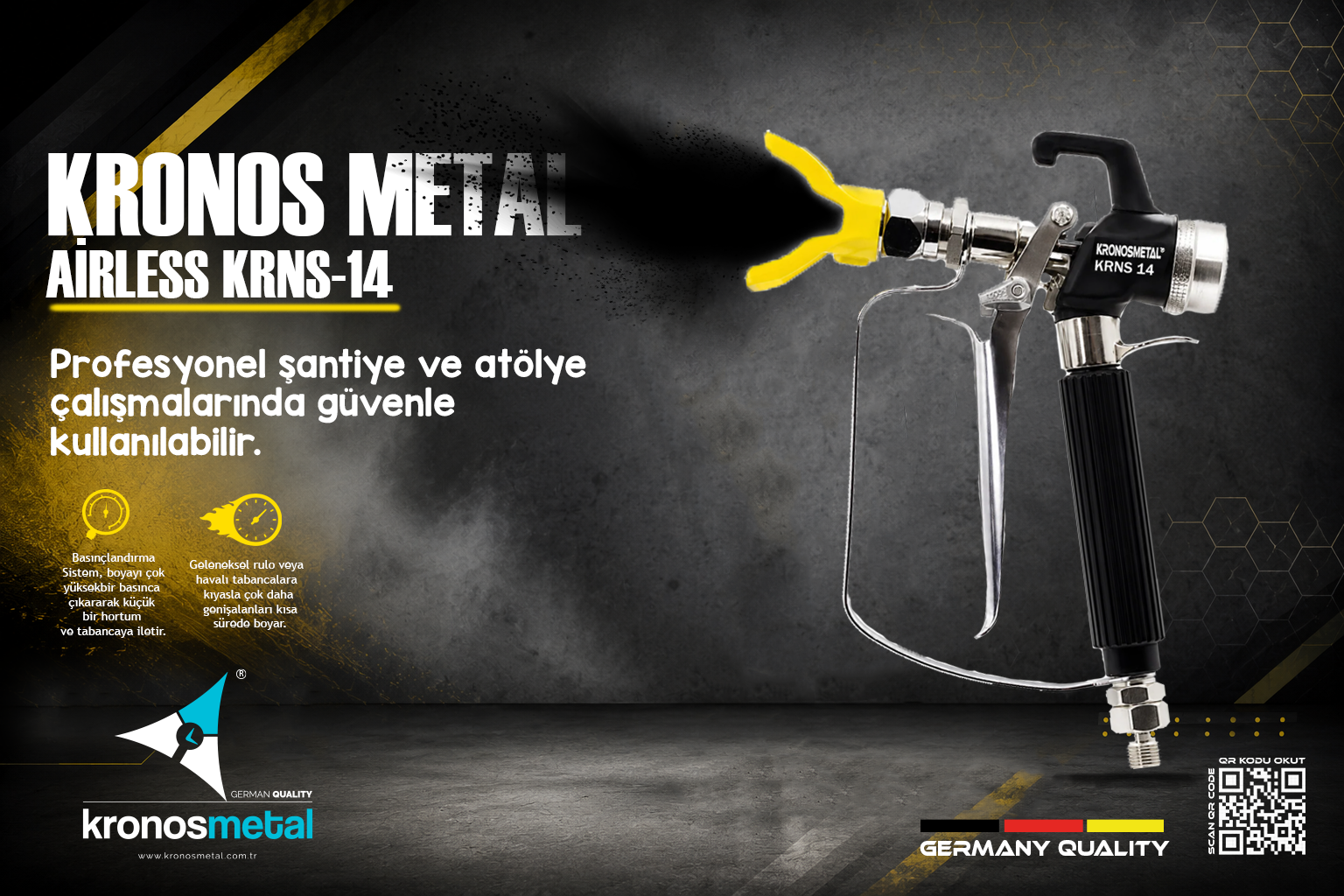Airless Manuel Boya Tabancası KRNS 14 (Tip Dahil)