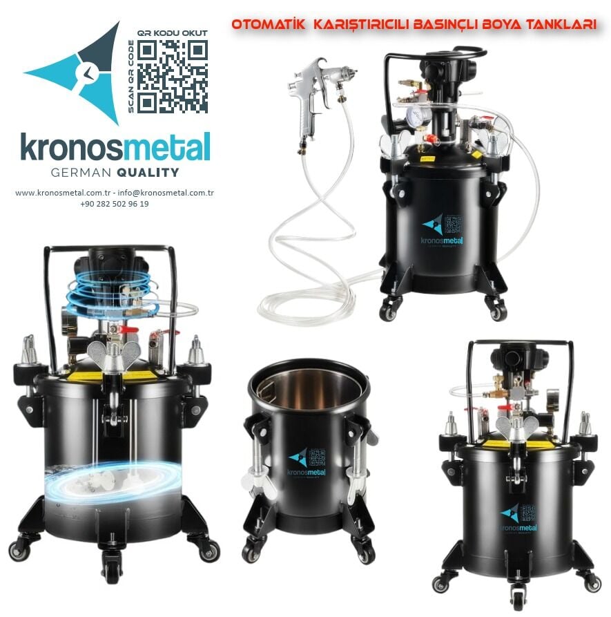 Otomatik Karıştırıcılı Basınçlı Boya Tankı 10Lt