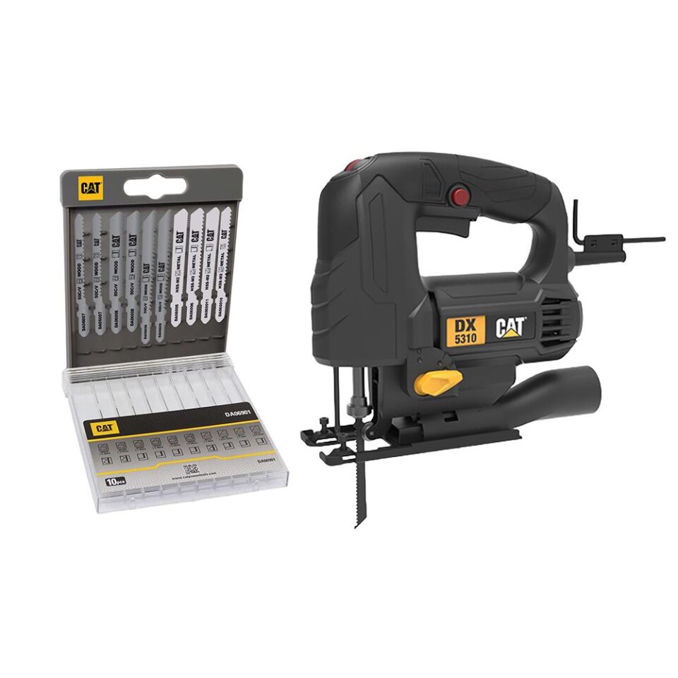 CAT DX5310 550Watt Profesyonel Devir Ayarlı Dekupaj Testere + DA06901 10 Parça Testere Ucu