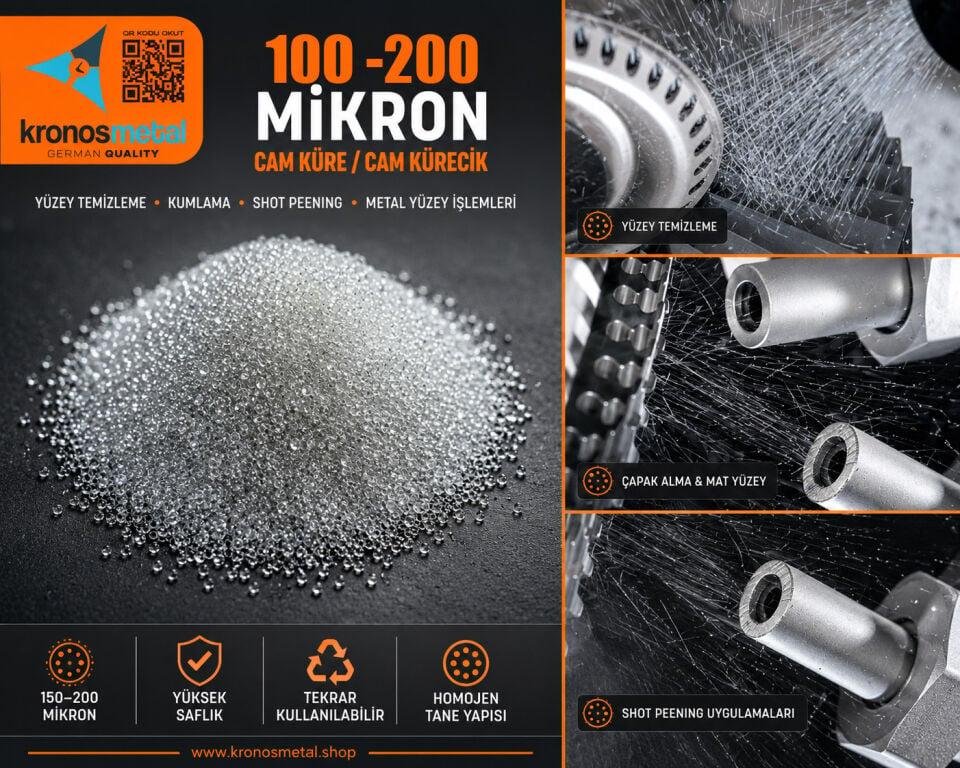 KRONOSMETAL™ Cam Küre 100-200 mikron Cam Kürecik 25kg