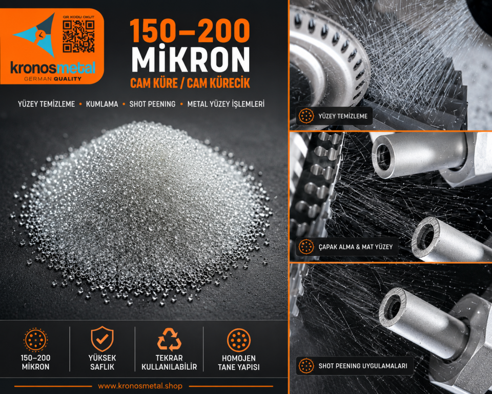 KRONOSMETAL™ Cam Küre 150-200 mikron Cam Kürecik 25kg