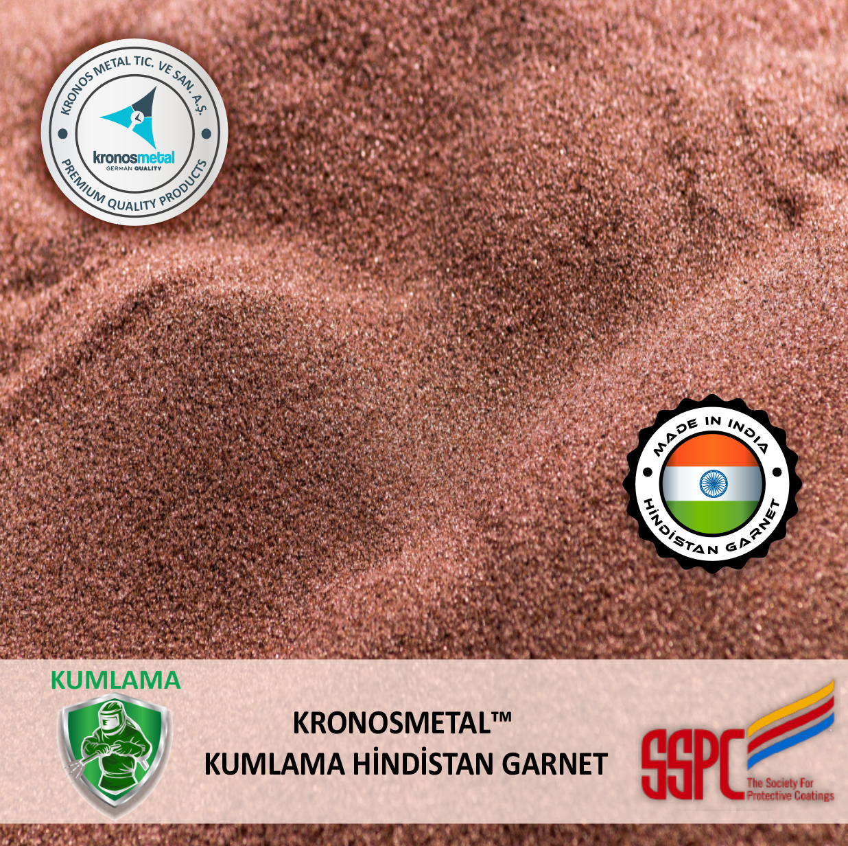 Kronos Metal™ Hindistan Garnet Kumlama Kumu 30/60 Mesh 25kg