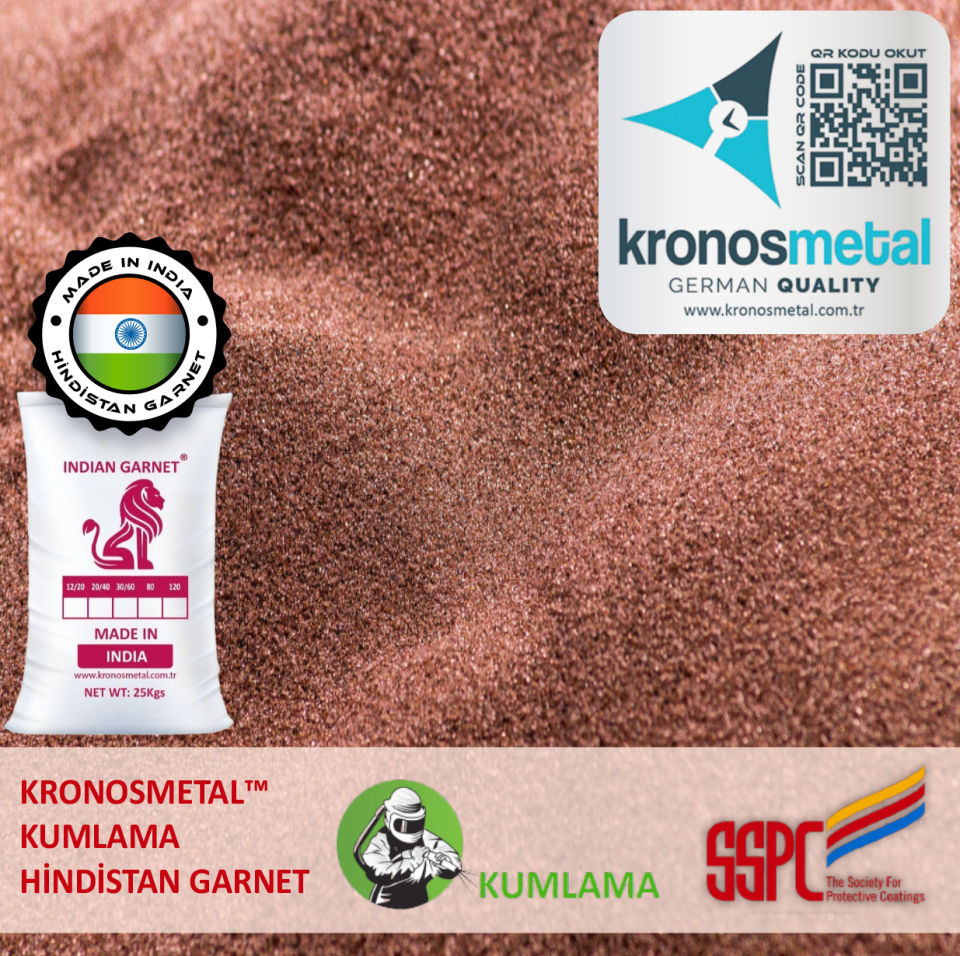 Kronos Metal™ Hindistan Garnet Kumlama Kumu 80 Mesh 25kg