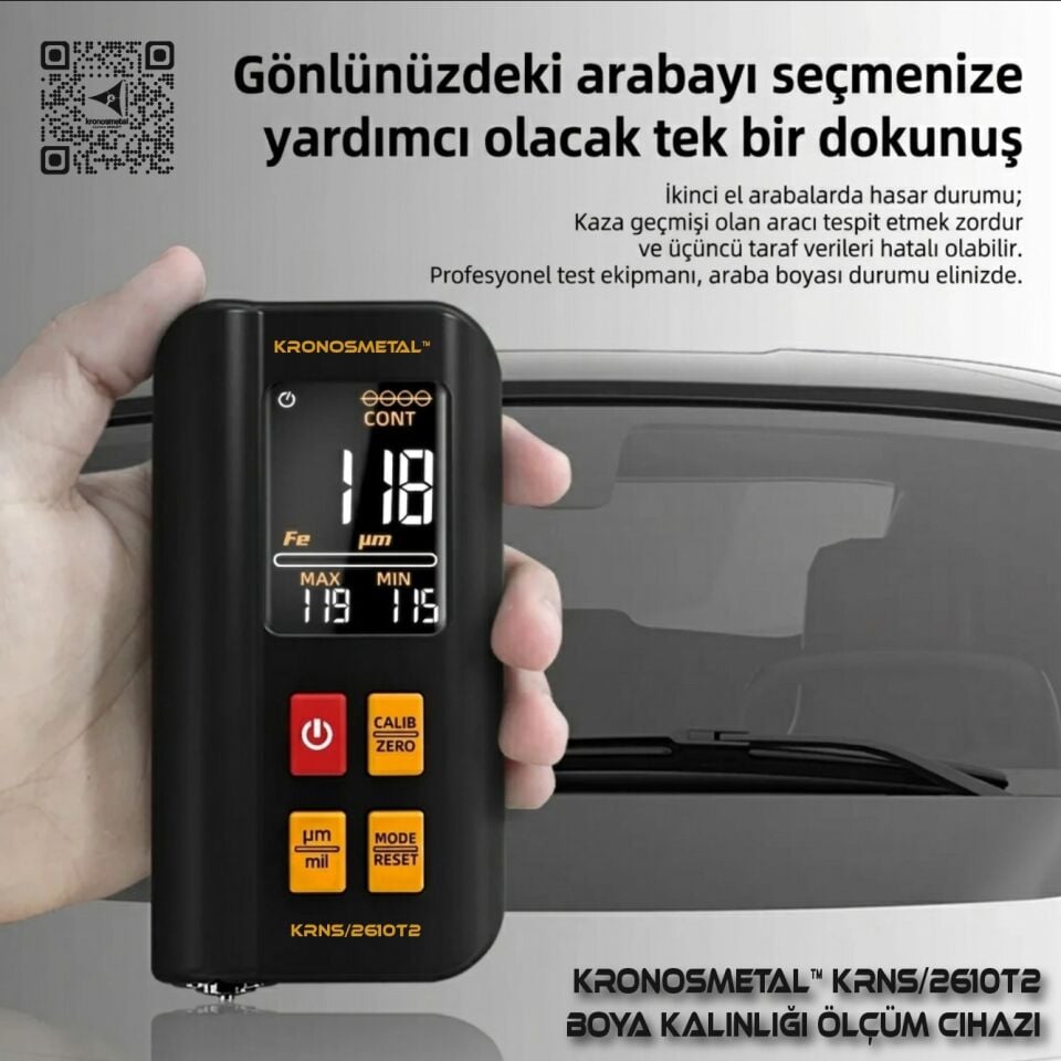 Kronos Metal™ KRNS 2610T2 Boya Kalınlığı Ölçüm Cihazı