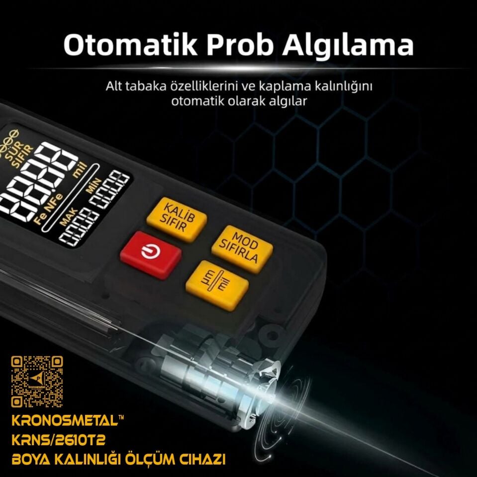 Kronos Metal™ KRNS 2610T2 Boya Kalınlığı Ölçüm Cihazı