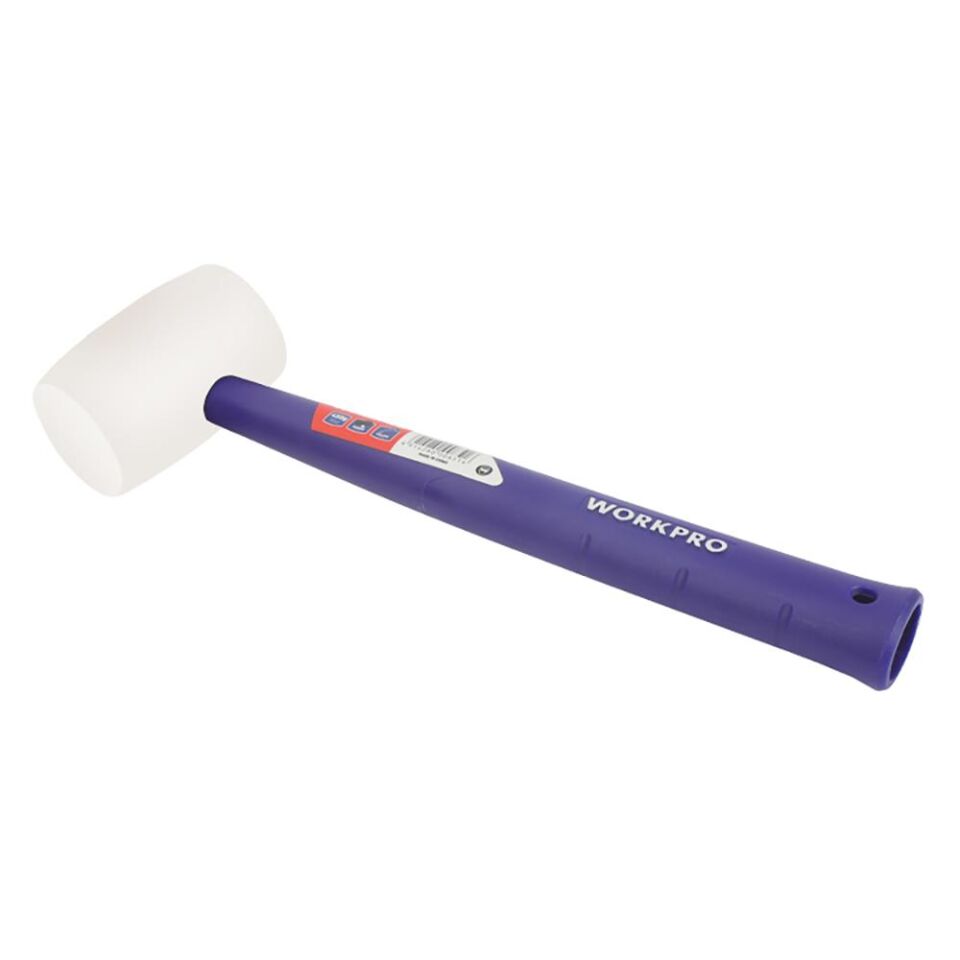 WORKPRO WP241040 57mm 450Gr PVC PP Saplı Beyaz Kauçuk Tokmak