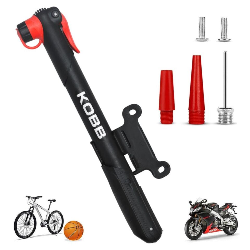 KOBB KB21 87 PSI Bisiklet Lastik Şişirme Taşınabilir Mini El Pompası + Bisiklet Montaj Aparatı