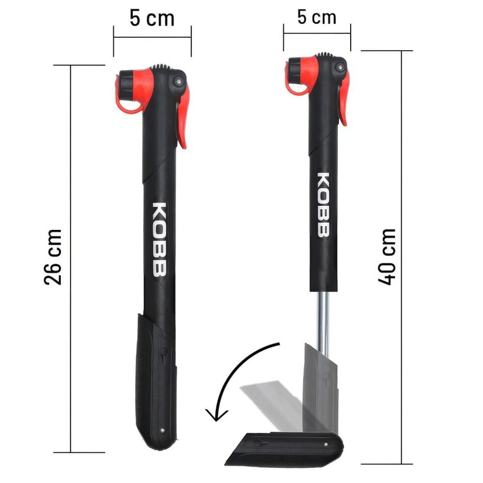 KOBB KB21 87 PSI Bisiklet Lastik Şişirme Taşınabilir Mini El Pompası + Bisiklet Montaj Aparatı