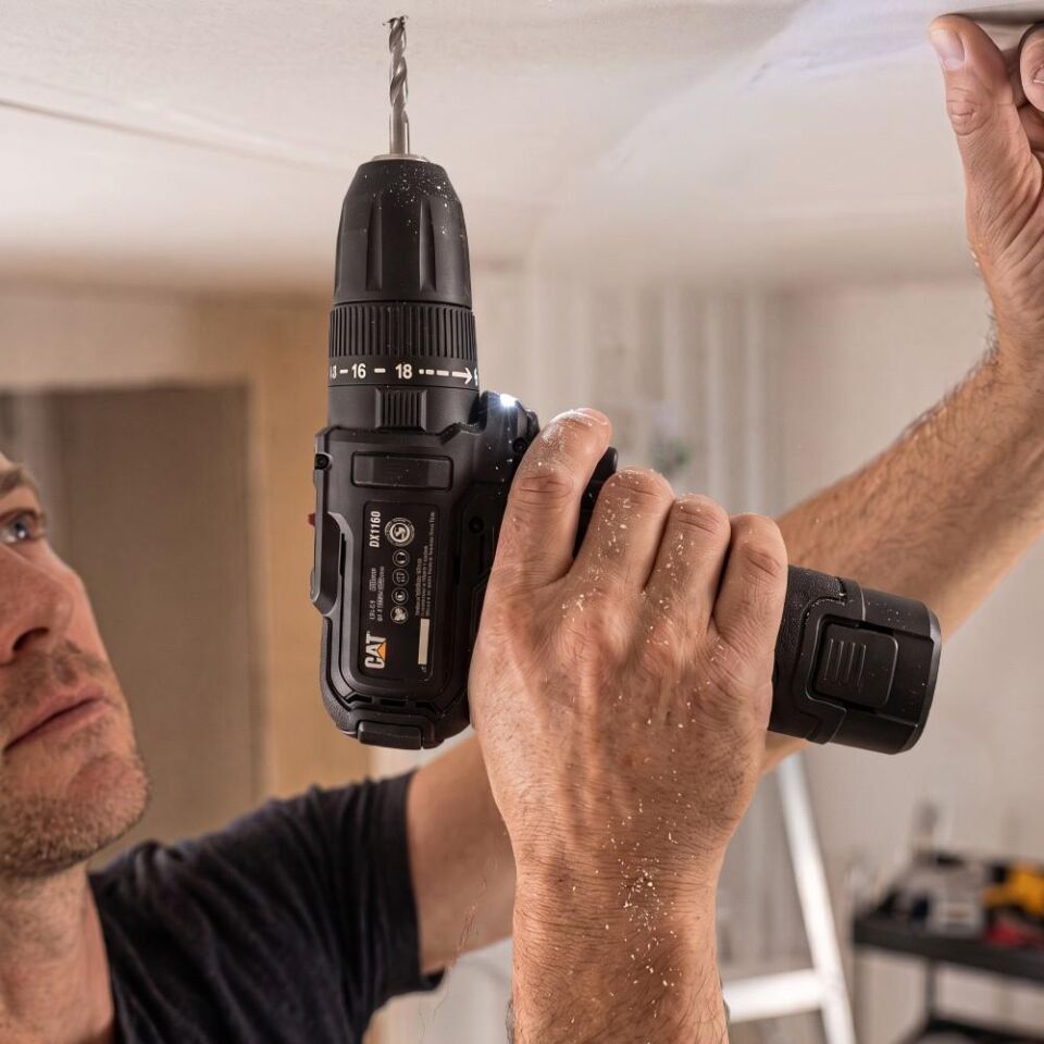 CAT DX1160.1 12Volt/2.0Ah Li-ion Tek Akülü Kömürsüz Profesyonel Şarjlı Darbeli Matkap