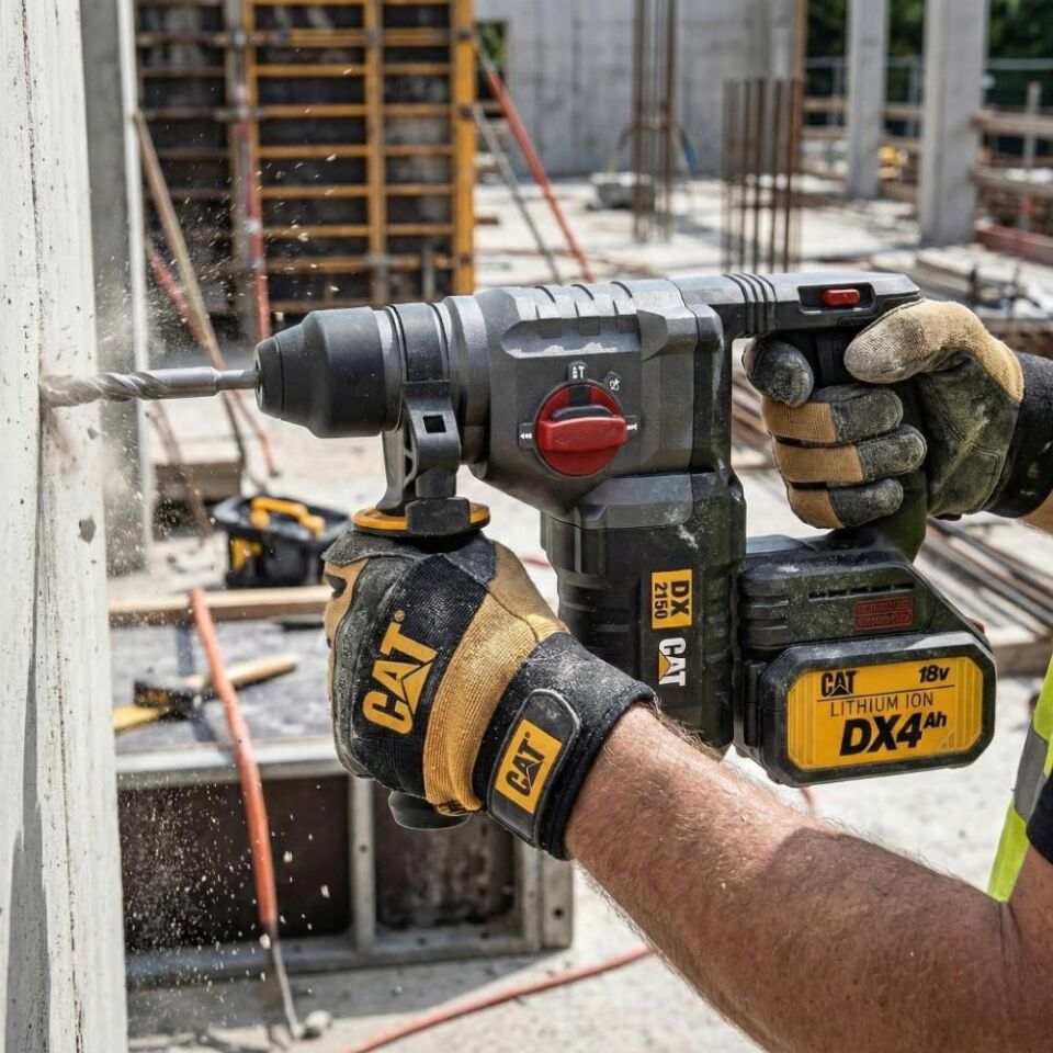 CAT DX2150 18Volt/4.0Ah 2.8J Li-ion Çift Akülü Kömürsüz Profesyonel SDS-Plus Kırıcı/Delici