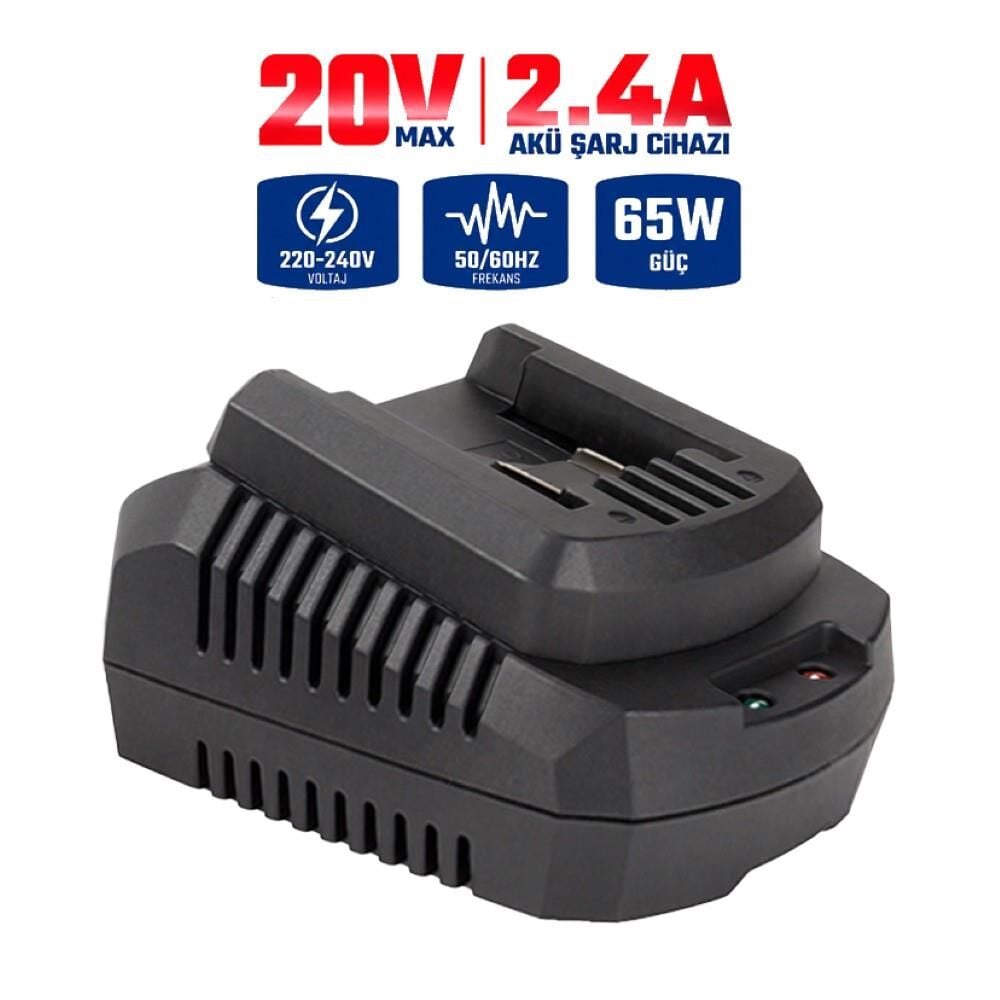 WORKPRO WP396000 20Volt 2.4A/Saat Li-ion Profesyonel Hızlı Akü Şarj Cihazı