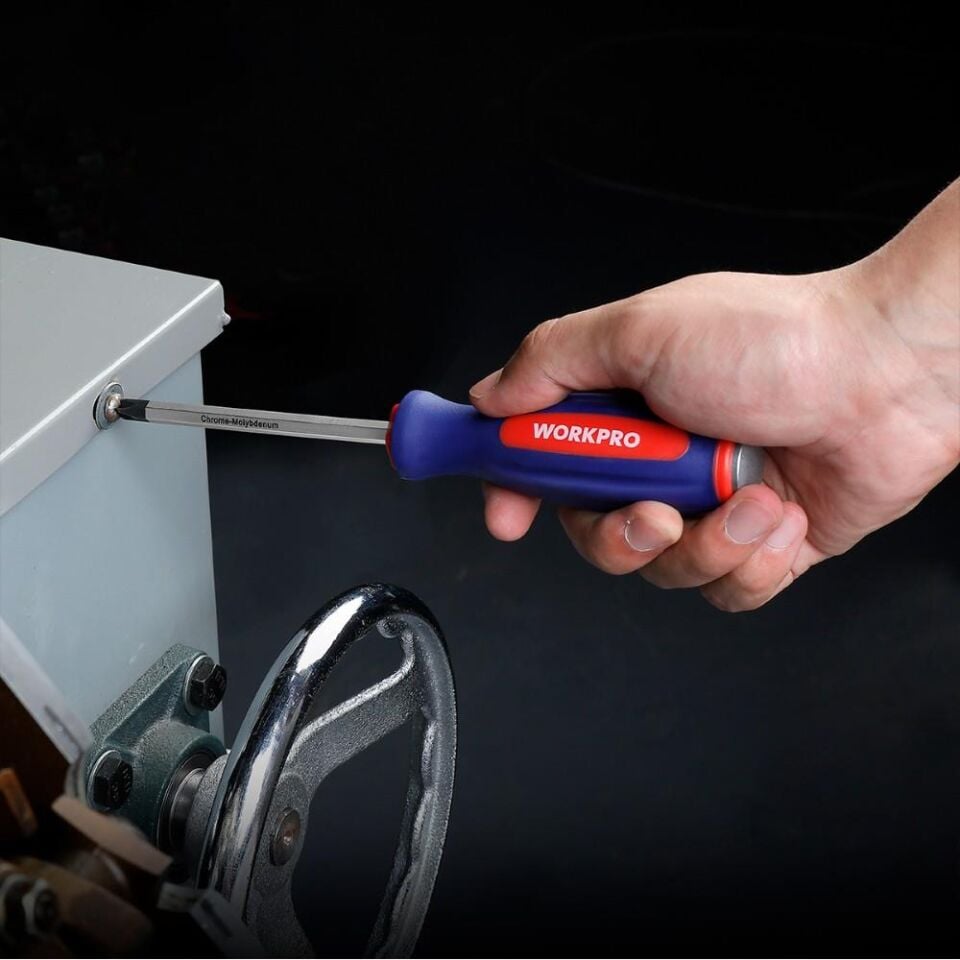 WORKPRO WP202533 1/4'’ 3/8’’ 1/2'’ 123 Parça Cr-V Metrik Ağır Hizmet Lokma ve Kombine Anahtar Takımı