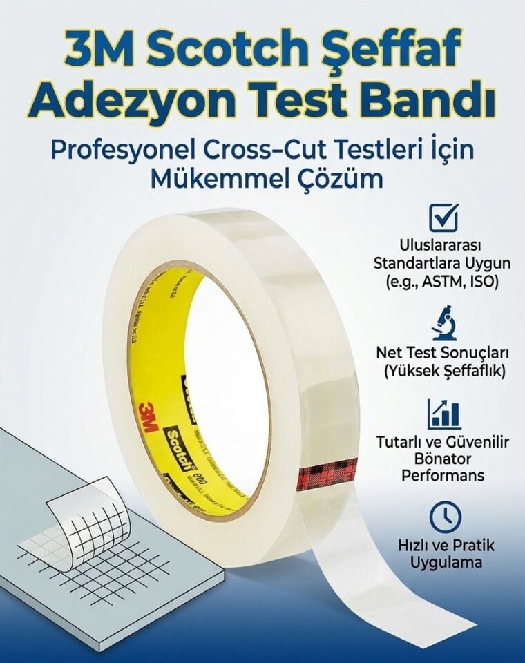 Cross-Cut Adezyon Test Bandı | Scotch Şeffaf Test Bandı